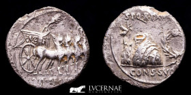 Augustus Silver Denarius 3,54 g. 18 mm Colonia Patricia 18 BC. GVF+