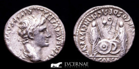 Augustus Silver Denarius 3,69 g. 18 mm. Lugdunum 2 B.C.- 4 A.D. GVF