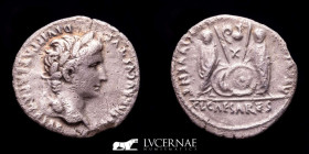 Augustus Silver Denarius 3,30 g. 18 mm. Lugdunum 2 B.C.- 4 A.D. gVF