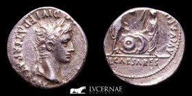 Augustus Silver Denarius 3,48 g. 18 mm. Lugdunum 2 B.C.- 4 A.D. gVF