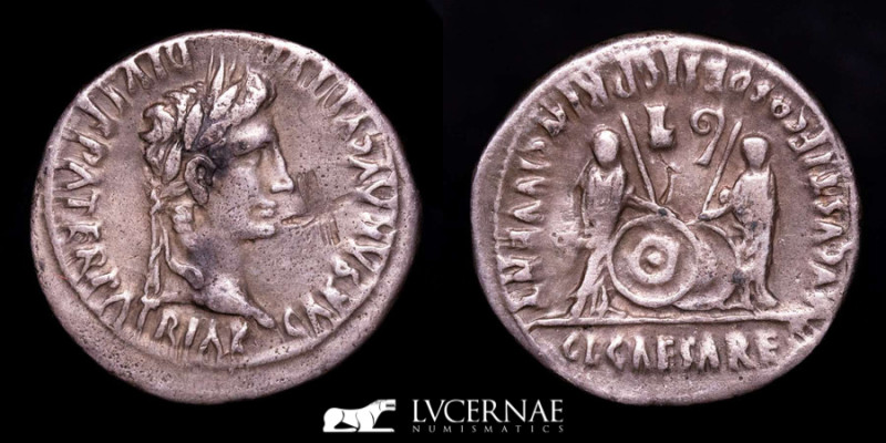 Roman Empire - Augustus (27 B.C. - 14 A.D.) Silver denarius (3.67 g. 21 mm.) Lug...