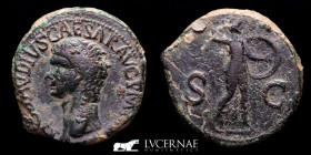 Claudius I (41-54 A.D.) Bronze As 13.25 g.,27 mm. Rome 41-50 A.D. Good very fine (MBC)