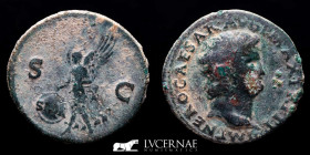 Nero (54-68 A.D.) Bronze As 9,66 g., 28 mm. Lugdunum 67 A.D. Good fine
