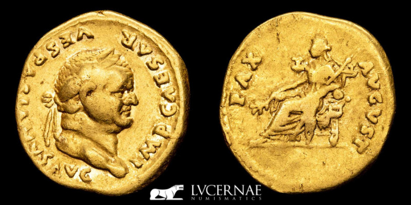 Roman Empire - Vespasian (AD 69-79). AV Aureus (7,13 g. 20 mm.). Rome mint, 75 A...