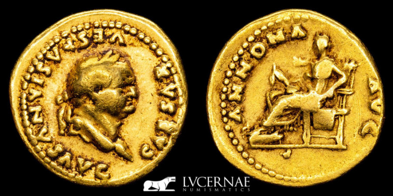 Roman Empire - Vespasian (AD 69-79). AV Aureus (7,07 g. 19 mm.). Rome mint. Stru...