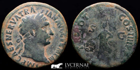 Trajan Æ Bronze As 9.65 g. 28 mm Rome 101/2 A.D. gVF