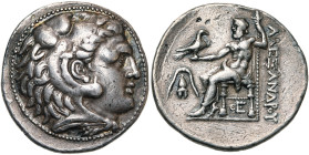 ROYAUME DE MACEDOINE, Alexandre III le Grand (336-323), AR tétradrachme, 275-270 av. J.-C., Pella. D/ T. d'Héraclès à d., coiffé de la dépouille de li...