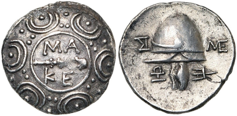 MACEDOINE, monnayage autonome, AR tétrobole, 185-168 av. J.-C., Amphipolis. D/ B...