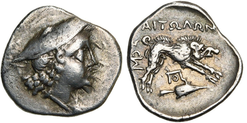 ETOLIE, Ligue étolienne, AR drachme, 195-188 av. J.-C. D/ T. de l'Etolie à d., c...
