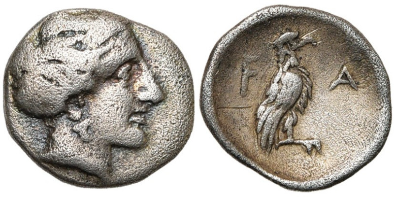 ELIDE, ELIS, AR obole, 360 av. J.-C., 105e olympiade, atelier du temple d'Héra. ...