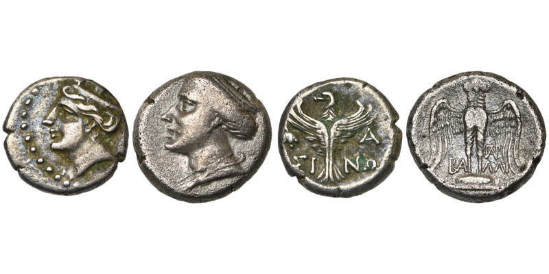 lot de 2 p.: Pont, Amisos, siglos de masse réduite, R/ BA-ΛΛI et ; Paphlagonie,...
