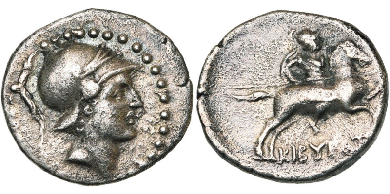 PHRYGIE, KIBYRA, AR drachme, 2e-1er s. av. J.-C. D/ T. masculine casquée à d. Gr...