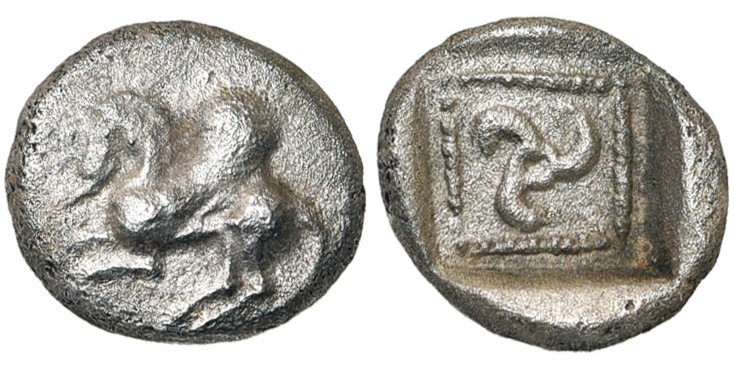 DYNASTES DE LYCIE, dynaste incertain, AR diobole, 460-440 av. J.-C. D/ Pégase en...