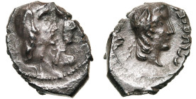 ROYAUME DE NABATEE, Obodas III (30-9), AR drachme. D/ B. accolés à d. d'Obodas diad. et de la reine. R/ Légende en hébreu: Obodas le roi. An 10. B. di...