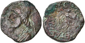 ROYAUME INDO-PARTHE, Sarpedonès (vers 30-40), AE drachme. D/ B. d., diad. à g. R/ Niké deb. à d., ten. une couronne et une palme. Senior, Indo-Scythia...