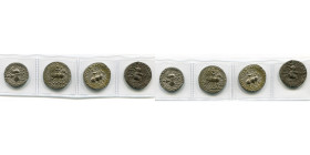 ROYAUME INDO-PARTHE, Gondopharès (30-55), lot de 4 tétradrachmes: R/ Athéna (2), Zeus ten. un torque (2). Monogrammes variés. Senior, Indo-Scythian, 2...