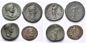 lot de 3 as et 1 follis: Vespasien, R/ Aequitas; Nerva, R/ Fortuna; Hadrien, R/ Aequitas; Licinius Ier, follis, R/ Jupiter (SUP).

Très Beau
