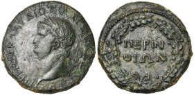 THRACE, PERINTHOS, Néron (54-68), AE bronze, vers 59-63. D/ T. l. à g. R/ ΠEPIN/ΘΙΩN dans une couronne de chêne. RPC 1754; Schönert, Perinthos, 239; B...