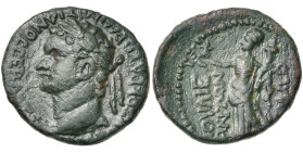 SYRIE, LAODICEE AD MARE, Domitien (81-96), AE bronze, 93-94. D/ T. l. à g. R/ Tyché deb. à g., ten. une couronne et une corne d'abondance. RPC 2036; B...