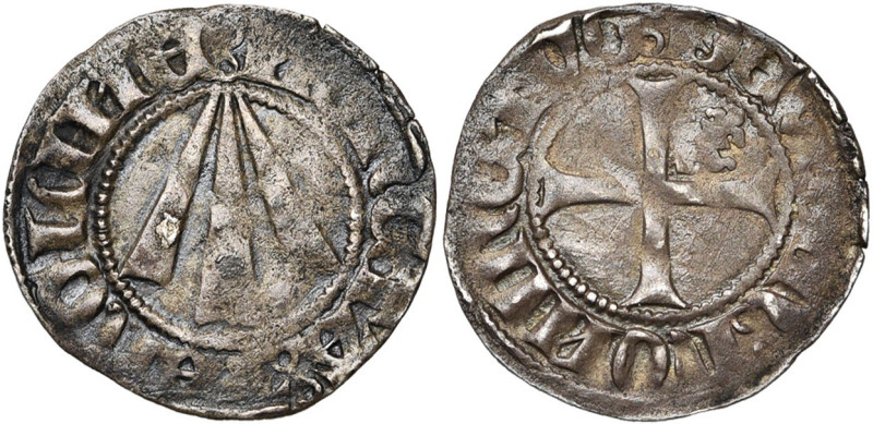 ALLEMAGNE, ANKLAM, Ville, AR Witten, avant 1379. D/ MONETA TANGLINE Rayon à troi...