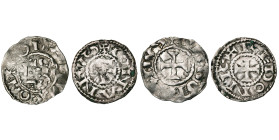 FRANCE, BRETAGNE, Duché, Conan II (1047-1066), AR denier, Rennes. D/ + CONANVS COM Monogramme de Conan. R/ + RENDON[ ] TIVS Croix pattée. Jézéquel 8; ...