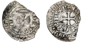 FRANCE, BRETAGNE, Duché, Jean IV (1345-1399), AR blanc au I, à partir de 1365, Rennes. Imitation du blanc au K de Charles V. D/ Grande lettre I sous u...
