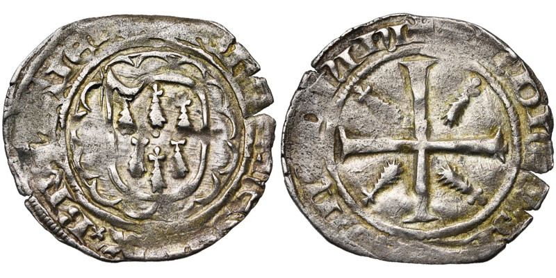 FRANCE, BRETAGNE, Duché, Jean IV (1345-1399), AR blanc à la targe, vers 1365-137...