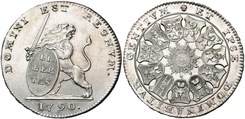 BRABANT, Duché, Etats-Belgiques-Unis (1790), AR lion d'argent (3 florins), 1790,...