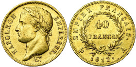FRANCE, Napoléon Ier (1804-1814), AV 40 francs, 1812 A, Paris. Gad. 1084; Fr. 505. Fines griffes.

Très Beau