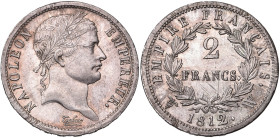 FRANCE, Napoléon Ier (1804-1814), AR 2 francs, 1812 W, Lille. Gad. 501. Traces d'ajustage. Rare dans cette qualité.

Superbe