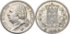 FRANCE, Louis XVIII, seconde restauration (1815-1824), AR 2 francs, 1823 A, Paris. Gad. 513. Nettoyé.

Très Beau