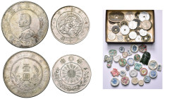 lot of 28 pcs from China, Japan and India, including: China, Republic, Memento dollar, n.d. (1927), Sun Yat-sen (with rosettes, a. EF); Japan, Mutsuhi...