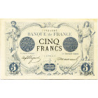 FRANCE, Banque de France, 5 francs, 13.11.1873. Type 1871. Bleu avec valeur en noir;. Pick 70. Rare. Trous d'épingle. Traces de plis.

Très Beau