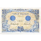 FRANCE, Banque de France, 20 francs, 9.3.1906. Bleu. Pick 68a. Rare. Trous d'épingle.

Superbe