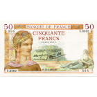 FRANCE, Banque de France, 50 francs, 27.5.1938. Cérès. Pick 85a. Trou d'épingle. Légèrement froissé.

Superbe