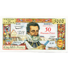 FRANCE, 50 nouveaux francs, s.d. Henri IV. Surchargé sur 5000 francs 5.3.1959. Pick 139b. Rare. Trous d'épingle.

Superbe