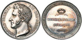 BELGIQUE, AR médaille, 1832 (1833), Braemt. Services rendus pendant l'épidémie de choléra. D/ T. l. de Léopold Ier à g. R/ Sous une couronne: RECONNAI...