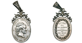 BELGIQUE, AR médaille, 1878, L. Wiener. Noces d'argent de la reine Marie-Henriette. D/ T. à d. R/ Dans une couronne: OFFERT/ PAR/ LA REINE/ SOUVENIR/ ...