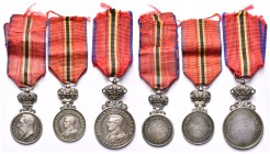 BELGIQUE, lot de 3 médailles pour courage, dévouement et humanité, octroyées par la Société royale des Sauveteurs de Belgique à Florent Fretin, à l’ef...