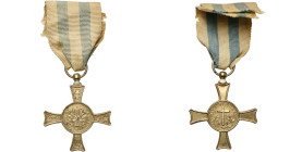 ETATS PONTIFICAUX, médaille de Mentana, 1867, modèle officiel en métal argenté, ruban d’origine.