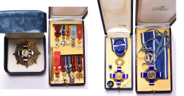 SALVADOR, Ordre national Jose Matias Delgado, lot de 3 décorations: croix d'officier, croix de commandeur et plaque de grand officier dans leur écrin,...