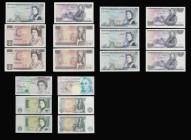 Bank of England ( 15) including &pound;10 J.B. Page (2 ) consecutive pair prefix K71 both near EF , &pound;5 Pale Blue - reverse Duke of Wellington (4...