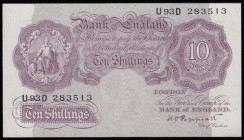 Ten Shillings Peppiatt mauve B251 issued 1940 series U39D 283513 AU
Estimate: GBP 25 - 45