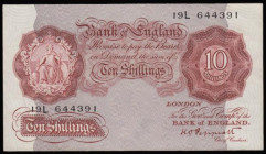 Ten Shillings Peppiatt Third Period 1948 B256 19L 644391. A scarcer issue AU 
Estimate: GBP 80 - 140