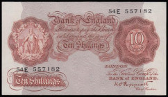 Ten Shillings Peppiatt B262 issued 1948 threaded variety, last series 54E 557182, AU
Estimate: GBP 60 - 100