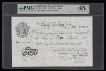 Five Pounds Beale July 20 1949 London N93 013311 B270 PMG 45 Choice Extremely Fine
Estimate: GBP 150 - 200