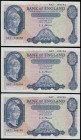 Five Pounds O'Brien B277 Helmeted Britannia at right, Lion and Key reverse issued 1957 (3 consecutives) A47 143193, 194 and 143195 AU-Unc
Estimate: G...