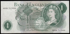 One Pound Hollom B291 M03R 717059 replacement issued 1963, EF and scarce
Estimate: GBP 30 - 50