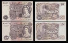 Ten Pounds Lion with key and scroll (4) Hollom prefix A20, Fforde prefix A91, Page prefixes C16 and M07 all Unc
Estimate: GBP 60 - 100