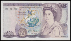 Twenty Pounds Fforde B318 issued 1970, A03 024806, Pick380a, AU
Estimate: GBP 80 - 130